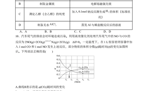 石家庄市第一中学2026届高三年级统一摸底考试化学试卷_2025年9月_250927石家庄市第一中学2025-2026学年高三上学期9月摸底考试（全科）