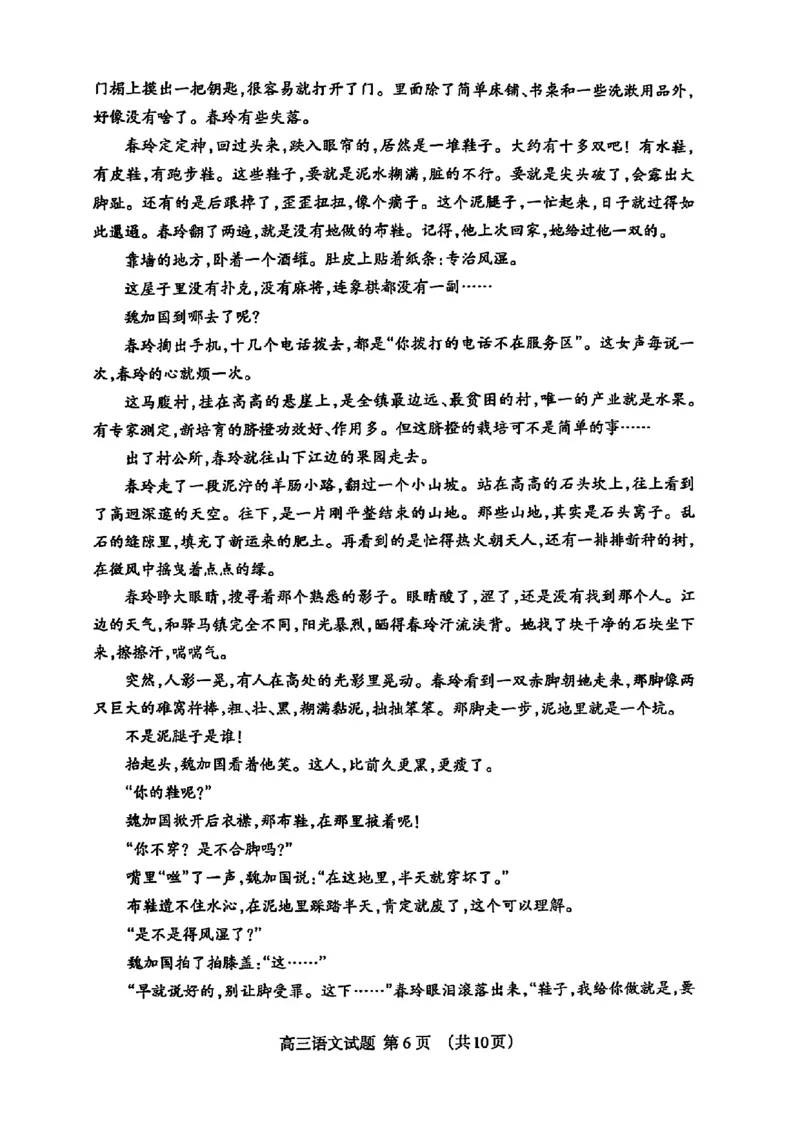 山东省泰安市2025届高三四模检测语文_2025年5月_250520山东省泰安市2025届高三四模检测（泰安四模）（全科）