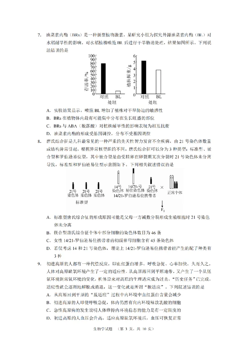生物（CJ）__2025年1月_250112湖南省长沙市长郡中学2024-2025学年高三上学期1月期末考试_湖南省长沙市长郡中学2024-2025学年高三上学期期末适应性考试生物试题