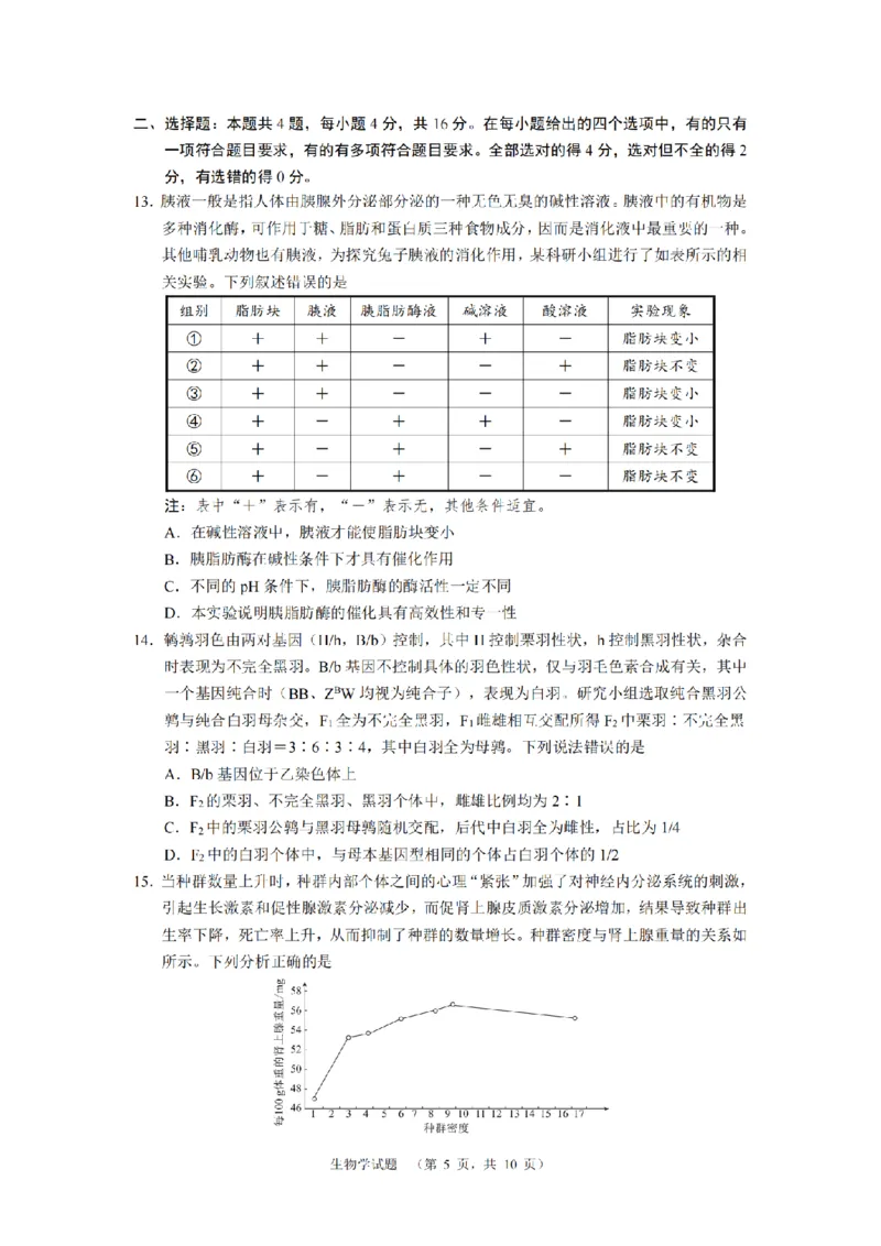 生物（CJ）__2025年1月_250112湖南省长沙市长郡中学2024-2025学年高三上学期1月期末考试_湖南省长沙市长郡中学2024-2025学年高三上学期期末适应性考试生物试题