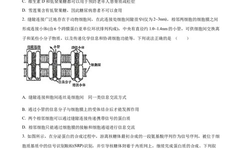 精品解析：重庆市八中2025-2026学年高三上学期入学考试生物试卷（原卷版）_2025年9月_250902重庆市第八中学校2025-2026学年高三上学期入学考试（全科）