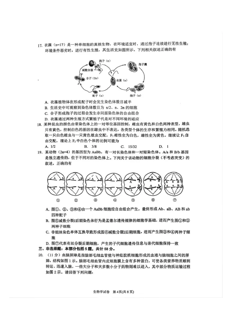 江苏省丹阳市2025-2026学年高三上学期9月质量检测生物试题_2025年10月_251003江苏省镇江市丹阳市2025-2026学年高三上学期9月质量检测（全科）