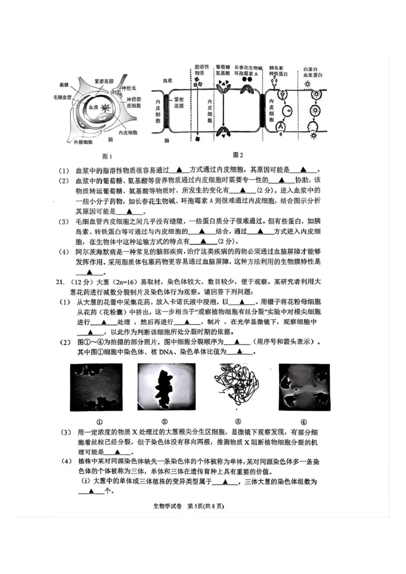 江苏省丹阳市2025-2026学年高三上学期9月质量检测生物试题_2025年10月_251003江苏省镇江市丹阳市2025-2026学年高三上学期9月质量检测（全科）