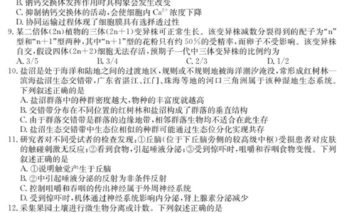 广东省阳西县第一中学2025-2026学年高三上学期9月月考生物试题_2025年9月_250915广东省2025-2026学年高三上学期9月月考（全科）_广东省2025-2026学年高三上学期9月月考生物试题（有答案）