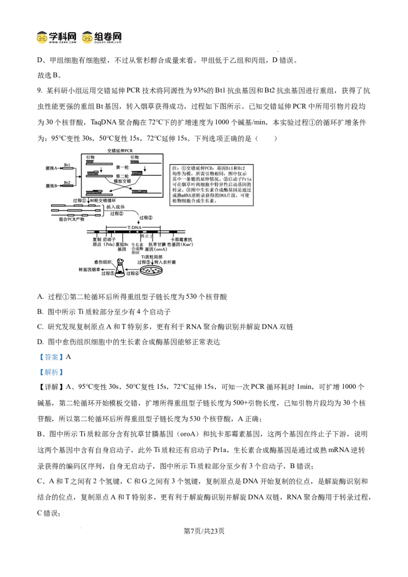 树德中学2025-2026学年高三上学期10月月考+生物答案_2025年10月_251017四川省成都市树德中学2025-2026学年高三上学期10月月考