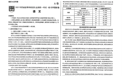 2023高考快递临考（全国卷新教材）语文试卷A_2023高考押题卷_2023高考快递临考（全国卷新教材）