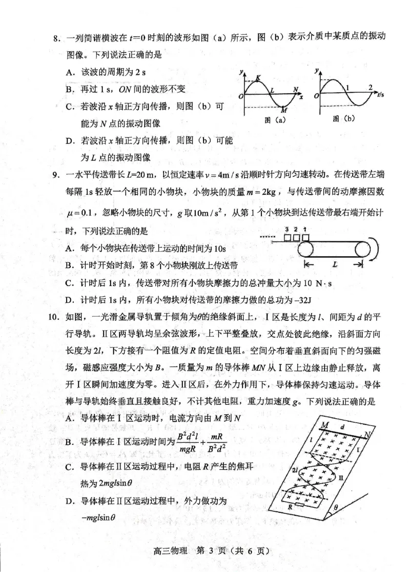 物理试题2025年东北三省四城市联考暨沈阳市高三质量监测（二）_2025年4月_2504102025年东北三省四城市联考暨沈阳市高三质量监测（二）（全科）