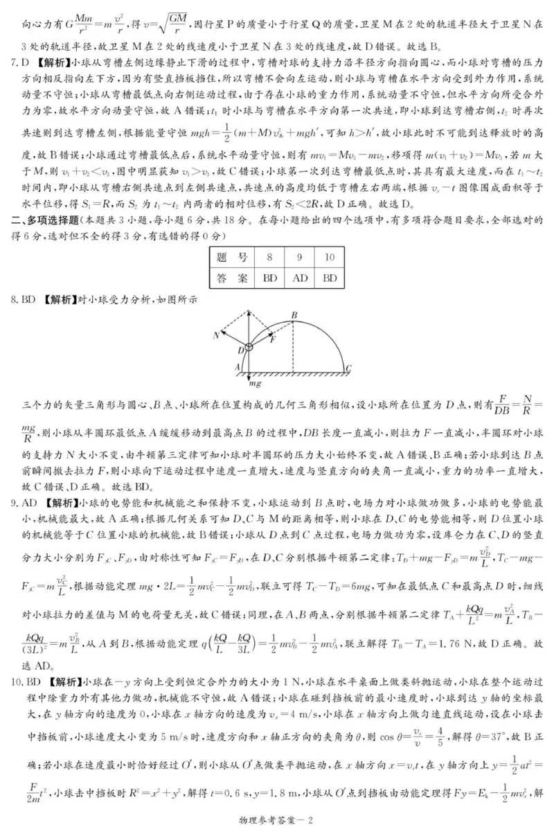物理答案（江西七校联考一）_2025年10月_251016江西省西路七校2025-2026学年高三上学期10月第一次联考_江西省西路七校2025-2026学年高三上学期10月第一次联考物理试题（含答案）