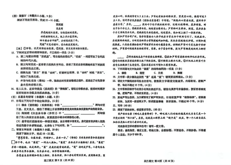 语文试题_2025年2月_250209山东省潍坊市2025届高三诊断性调研监测考试（2月开年考）_山东省潍坊市2025届高三诊断性调研监测考试（2月开年考）语文