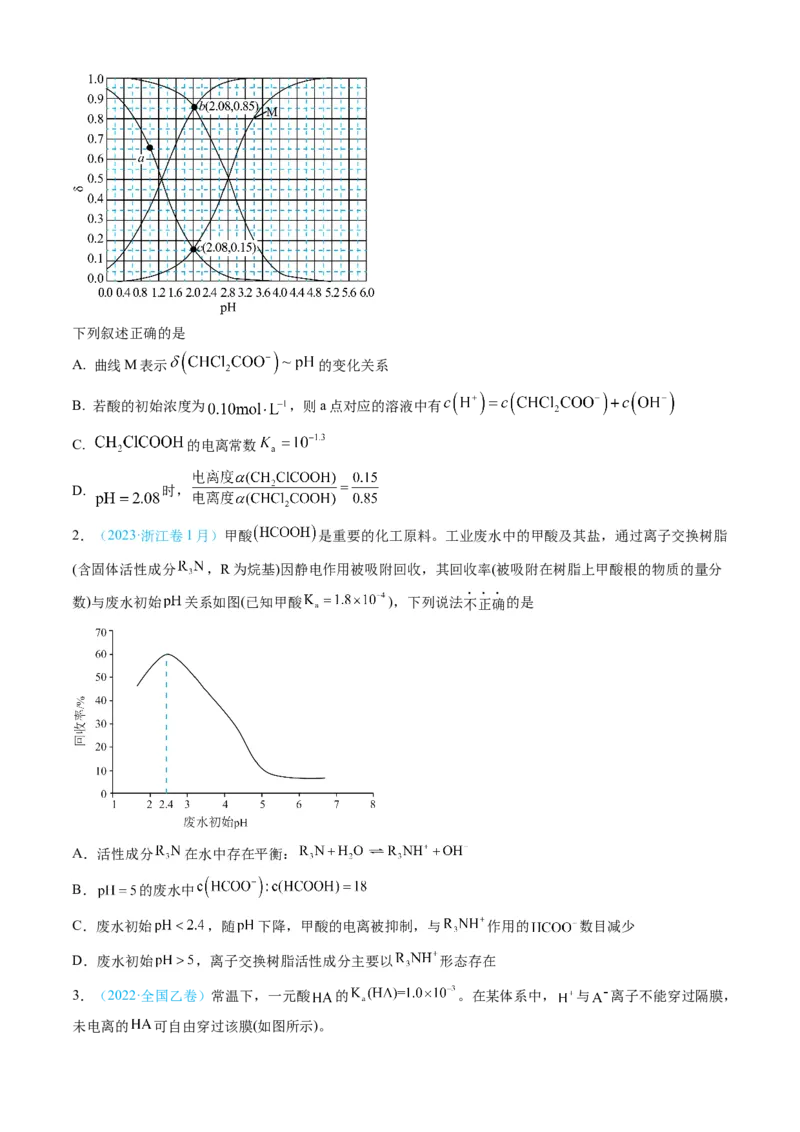专题09水溶液中的离子反应与平衡-三年（2022-2024）高考化学真题分类汇编（全国通用）（学生卷）_近10年高考真题汇编（必刷）_十年（2014-2024）高考化学真题分项汇编（全国通用）