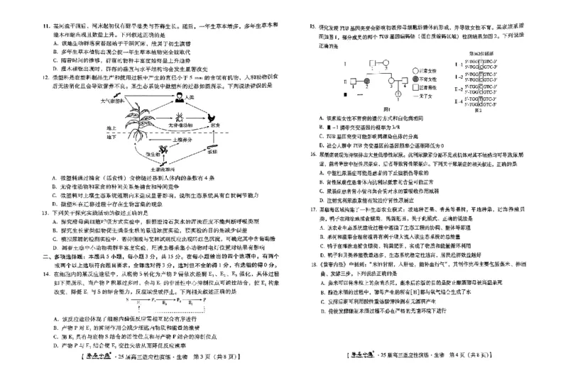 生物_2025年4月_250428琢名小渔河北琢名小渔名校联考普通高中2025届高三年级适应性演练考_2025届琢名小渔名校联考高三适应性考试生物试题