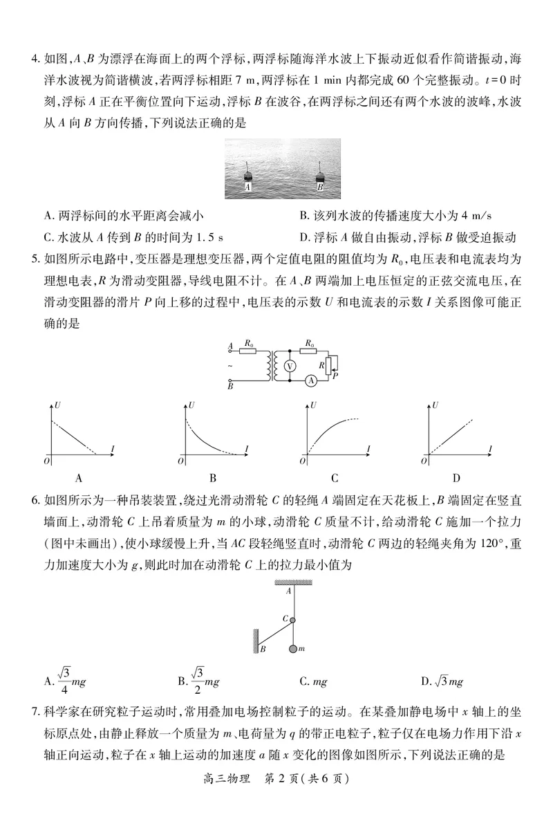 物理2025届江西省上进联考高三年级４月联考检测_2025年5月_05022025届江西省上进联考高三年级４月联考检测（全科）
