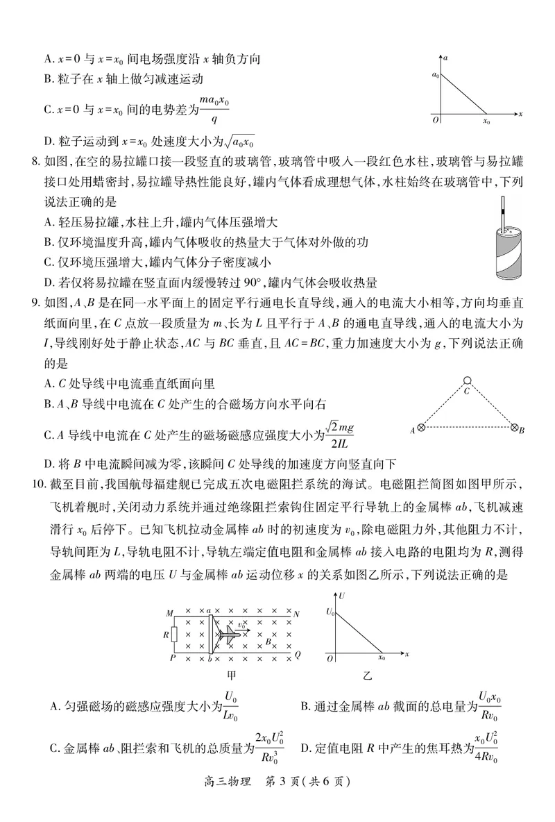物理2025届江西省上进联考高三年级４月联考检测_2025年5月_05022025届江西省上进联考高三年级４月联考检测（全科）