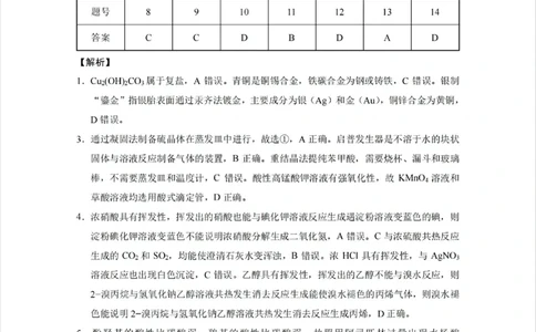 西南名校联盟2025届高三下学期&ldquo;3+3+3&rdquo;高考备考诊断性联考（三）化学答案_2025年4月_250422西南名校联盟2025届高三下学期&ldquo;3+3+3&rdquo;高考备考诊断性联考（三）（全科）