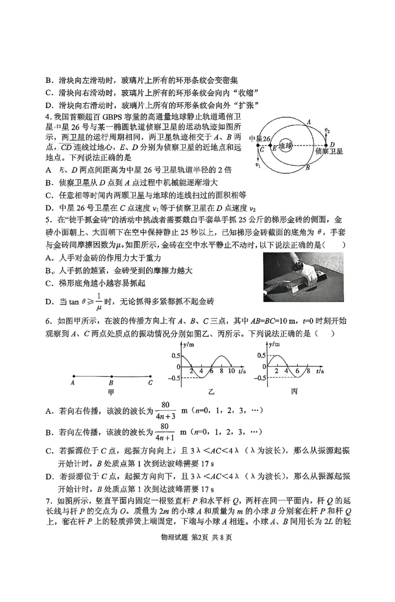 山东省实验中学2025届高三第一次模拟考试物理_2025年5月_250511山东省实验中学2025届高三第一次模拟考试（全科）