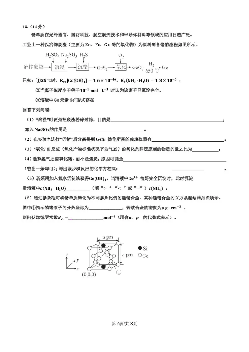 深圳市高级中学高中园2025届高三高考适应性考试（化学）试题_2025年5月_250524广东省深圳市高级中学高中园2025届高三高考适应性考试（全科）