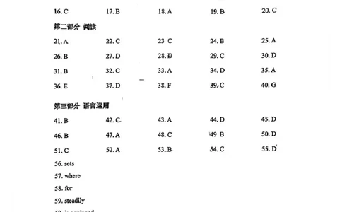 英语答案_2025年5月_2505102025届山东省青岛市、淄博市高三下学期5月第二次适应性检测（全科）_2025届山东省青岛市、淄博市高三下学期5月第二次适应性检测英语