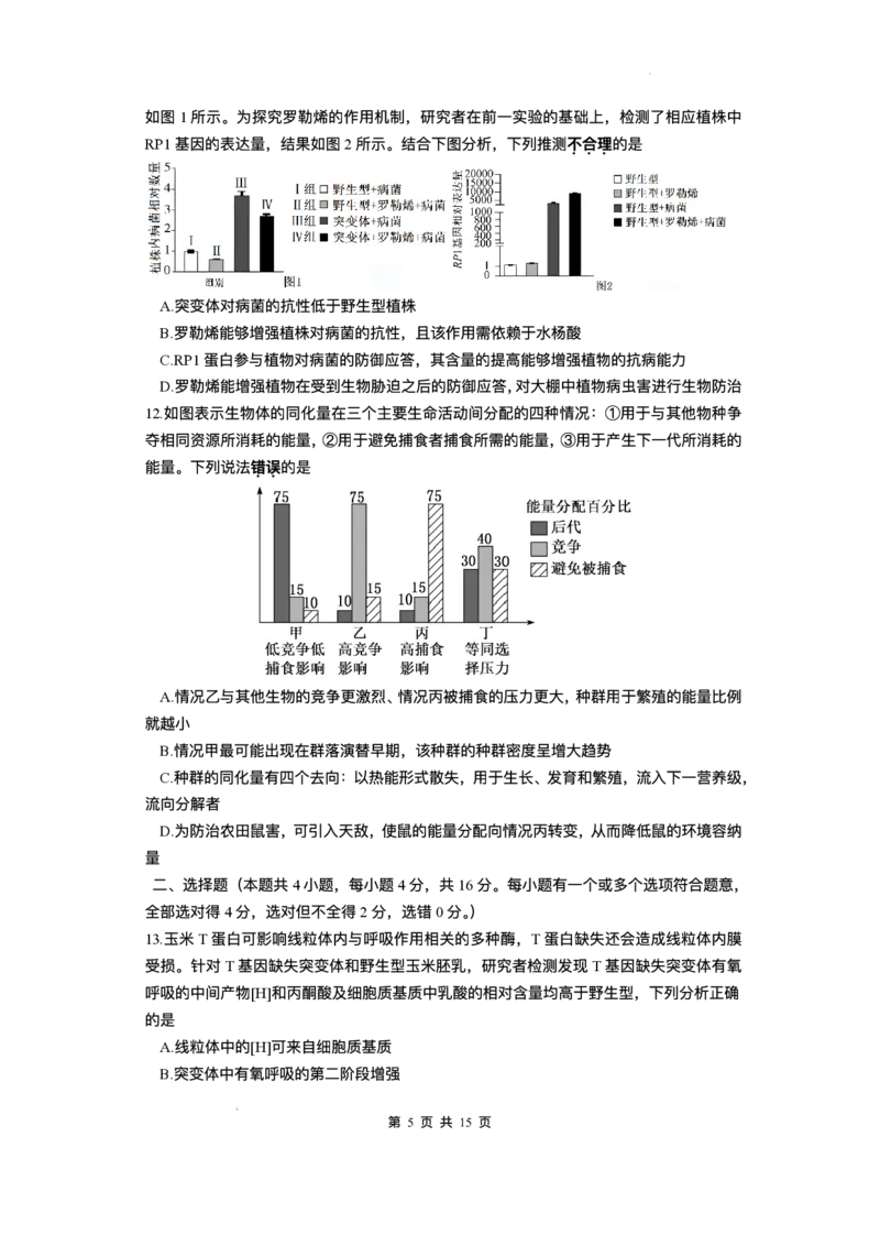 湖南省长沙市雅礼中学2025-2026学年高三上学期月考（一）生物试题（含答案）_2025年8月_250818湖南省长沙市雅礼中学2025-2026学年高三上学期月考（一）（全科）