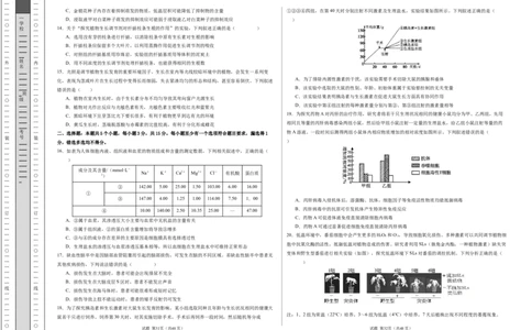 高二生物期中模拟卷02测试范围：人教版2019选必1全册（考试版A3）（新高考通用）(1)_1多考区联考_1014高二期中模拟卷（新高考通用）黄金卷：2024-2025学年高二上学期期中模拟考试