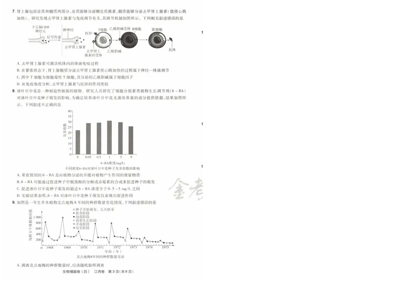 2024《金考卷&middot;高考测评卷》生物A4_2024高考押题卷_12024天星全系列_（新高考）2024《金K卷&middot;高考测评&middot;猜题卷》（语数英）各九套_2024《金考卷&middot;高考测评卷&middot;猜题卷》生物