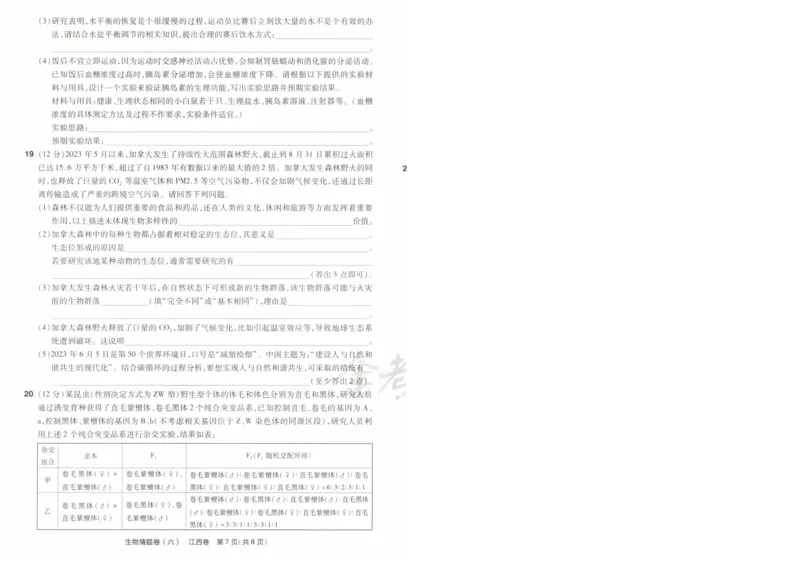 2024《金考卷&middot;高考测评卷》生物A4_2024高考押题卷_12024天星全系列_（新高考）2024《金K卷&middot;高考测评&middot;猜题卷》（语数英）各九套_2024《金考卷&middot;高考测评卷&middot;猜题卷》生物