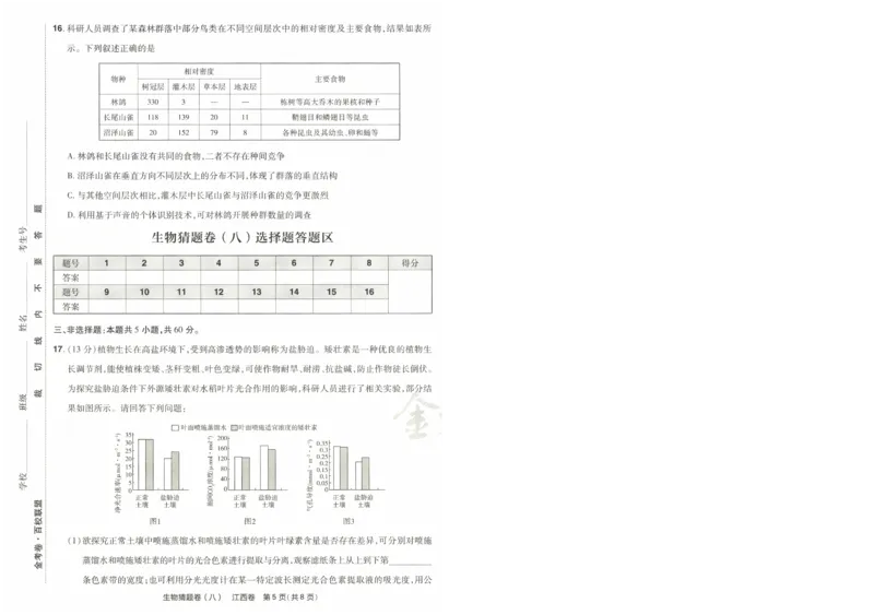 2024《金考卷&middot;高考测评卷》生物A4_2024高考押题卷_12024天星全系列_（新高考）2024《金K卷&middot;高考测评&middot;猜题卷》（语数英）各九套_2024《金考卷&middot;高考测评卷&middot;猜题卷》生物