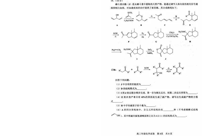 湖北省武昌区2025届高三年级5月质量检测化学_2025年5月_250518湖北省武昌区2025届高三年级5月质量检测（全科）
