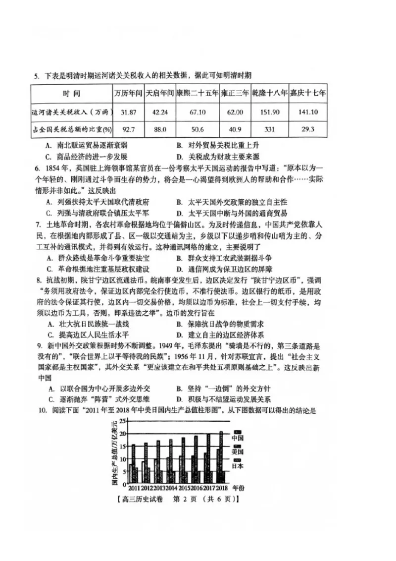 河南省三门峡市2025届高三上学期第一次大练习试题（期末）历史PDF版含答案_2025年1月_250115河南省三门峡市2025届高三上学期第一次大练习试题（期末）（全科）