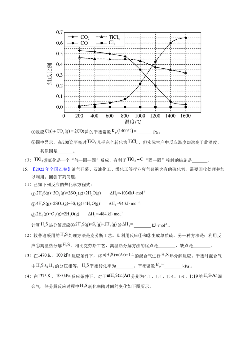 专题64原理综合题&mdash;&mdash;反应热+化学平衡（原卷卷）_近10年高考真题汇编（必刷）_十年（2014-2024）高考化学真题分项汇编（全国通用）