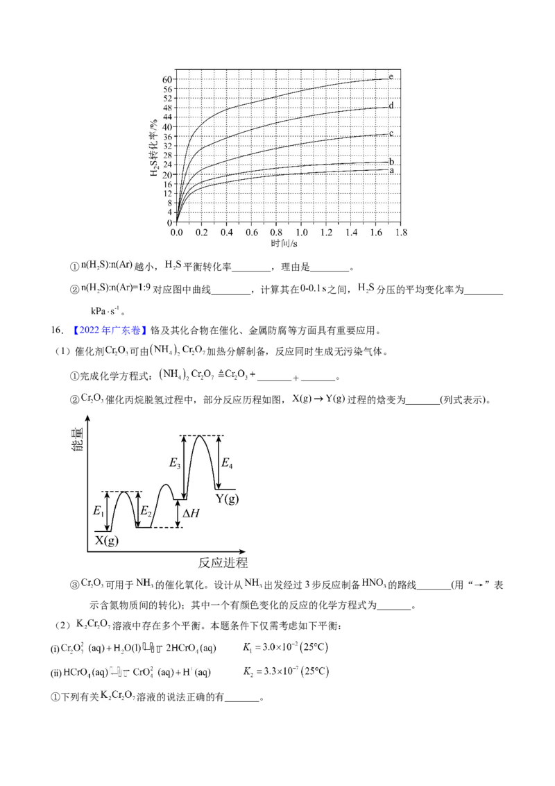 专题64原理综合题&mdash;&mdash;反应热+化学平衡（原卷卷）_近10年高考真题汇编（必刷）_十年（2014-2024）高考化学真题分项汇编（全国通用）
