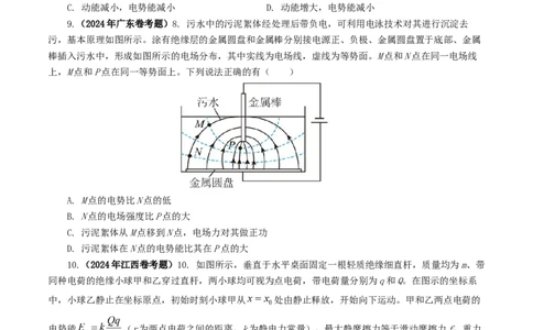 专题08电场-2024年高考真题和模拟题物理分类汇编（学生卷）_近10年高考真题汇编（必刷）_十年（2014-2024）高考物理真题分项汇编（全国通用）