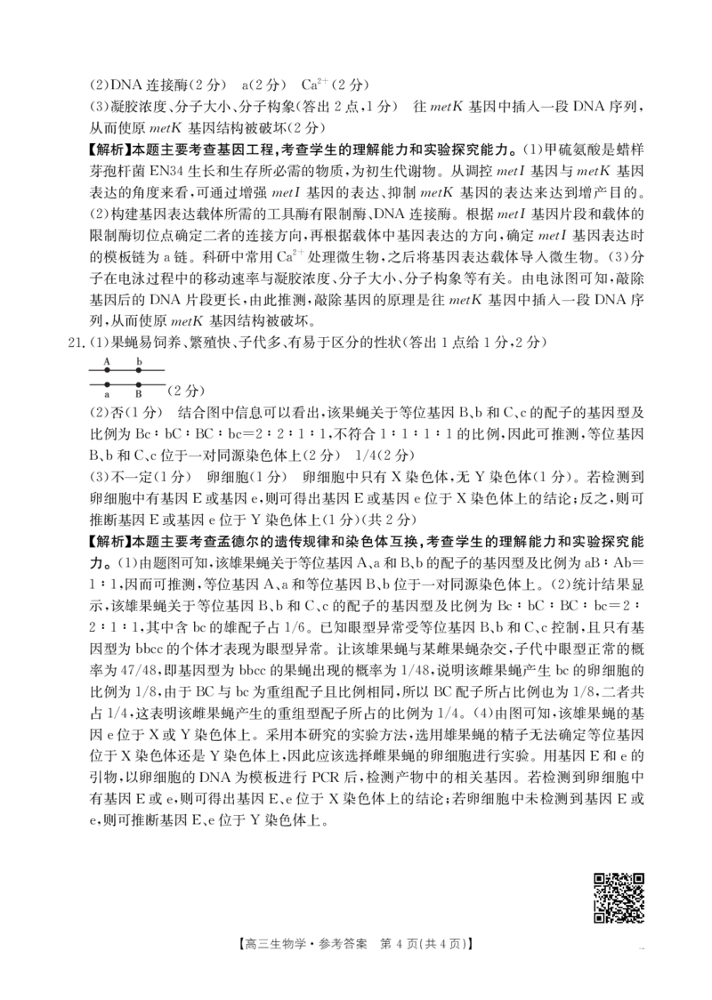 江西省高三金太阳5月三新协同教研共同体考试（25-490C）生物答案_2025年5月_250510江西省高三金太阳5月三新协同教研共同体考试（25-490C）（全科）