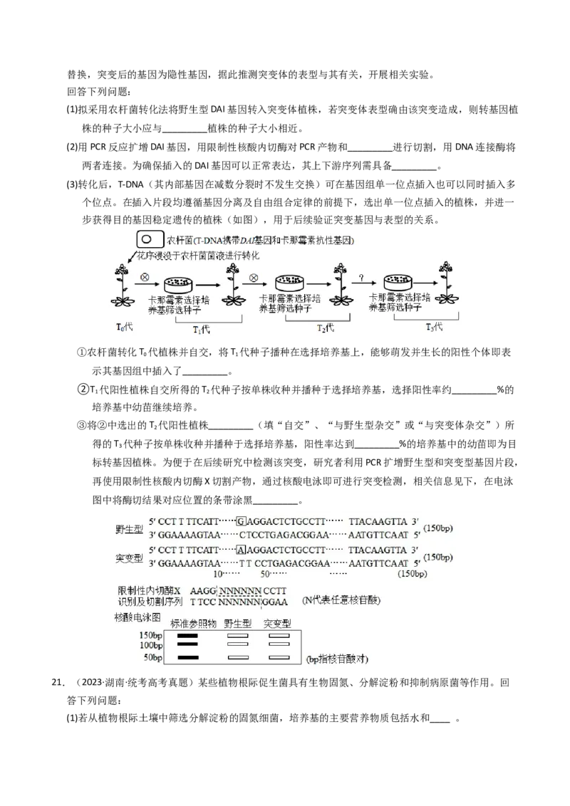 专题09变异、育种与进化（学生卷）_近10年高考真题汇编（必刷）_十年（2014-2024）高考生物真题分项汇编（全国通用）_2023年高考真题和模拟题生物分项汇编（全国通用）