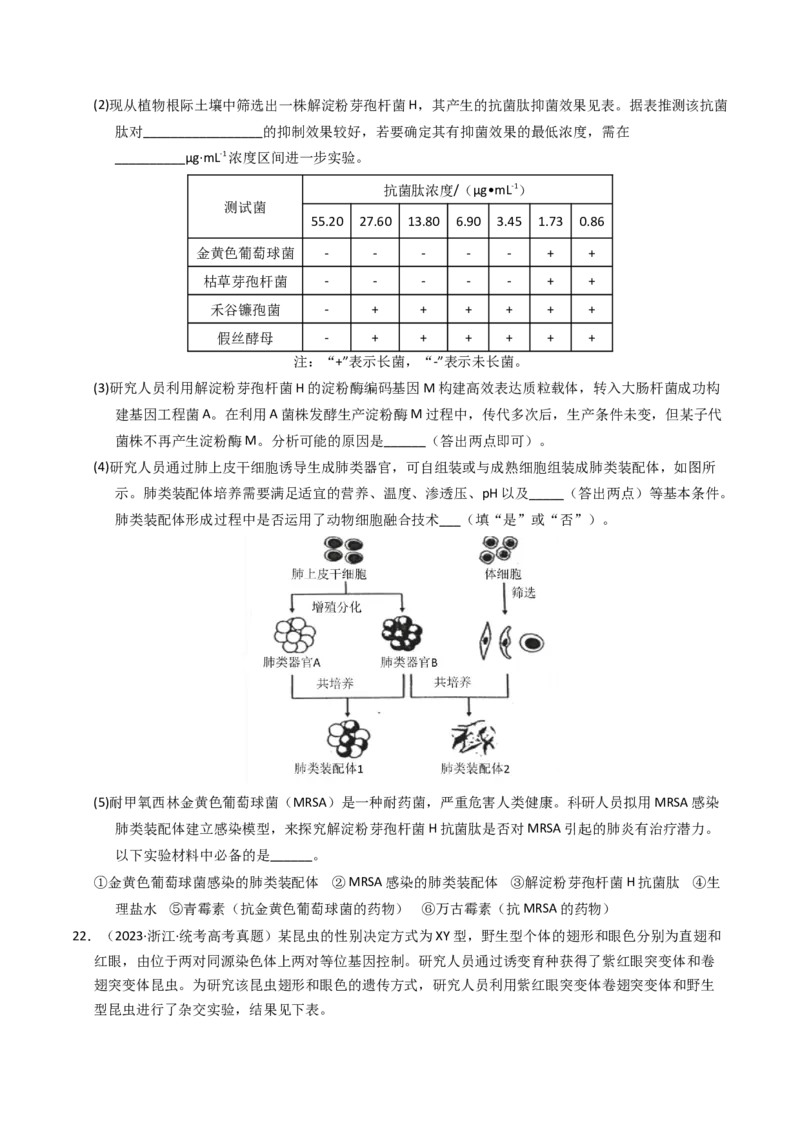 专题09变异、育种与进化（学生卷）_近10年高考真题汇编（必刷）_十年（2014-2024）高考生物真题分项汇编（全国通用）_2023年高考真题和模拟题生物分项汇编（全国通用）