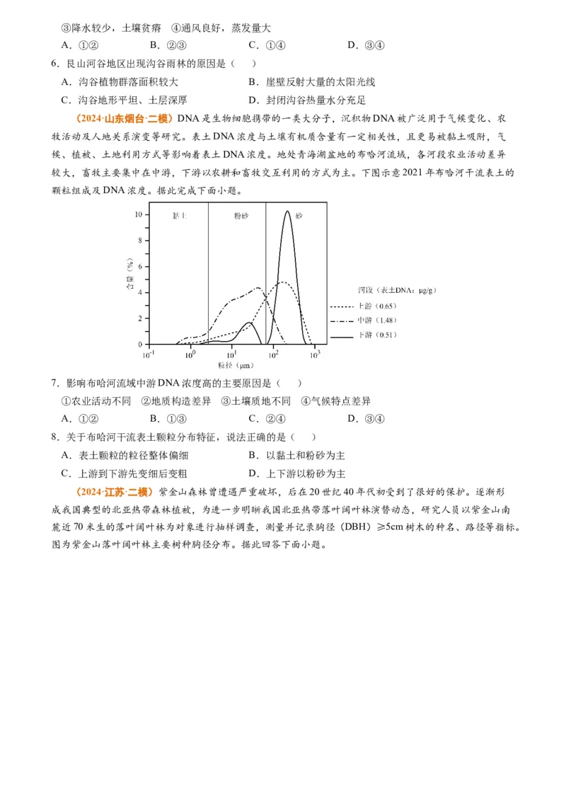 专题06自然环境的整体性与差异性-2024年高考真题和模拟题地理分类汇编（学生卷）_近10年高考真题汇编（必刷）_十年（2014-2024）高考地理真题分项汇编（全国通用）