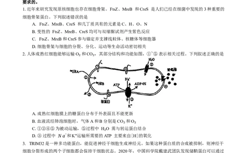 安徽省池州市普通高中2025届高三下学期教学质量统一监测（二模）生物学试题（有答案）_2025年3月_250331安徽省池州市普通高中2025届高三下学期教学质量统一监测（全科）
