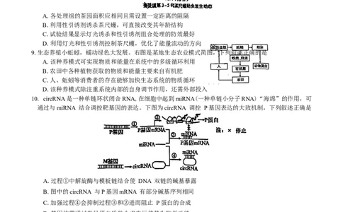 安徽省池州市普通高中2025届高三下学期教学质量统一监测（二模）生物学试题（有答案）_2025年3月_250331安徽省池州市普通高中2025届高三下学期教学质量统一监测（全科）