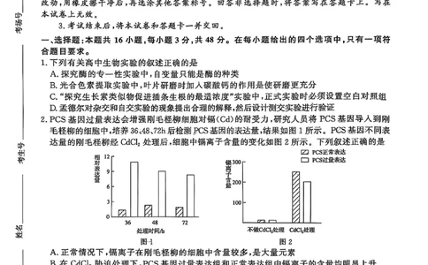 河南青桐鸣大联考2025年高三考前适应性考试-生物试卷_2025年5月_2505172025届河南省青桐鸣5月大联考高三考前适应性考试（全科）_2025届河南省高三考前适应性考试&middot;青桐鸣5月大联考生物