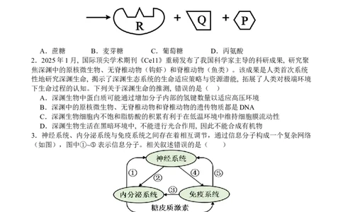 生物_2025年10月_251007四川省广安中学2025-2026学年高三上学期10月月考（全科）_四川省广安中学2025-2026学年高三上学期9月月考生物试题（有答案）