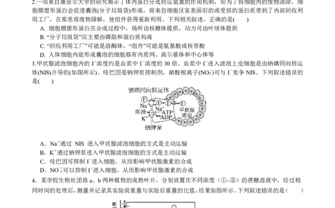 四川省成都市第七中学2025-2026学年高三上学期10月月考生物_2025年10月_251014四川省成都市第七中学2025-2026学年高三上学期10月月考（全科）