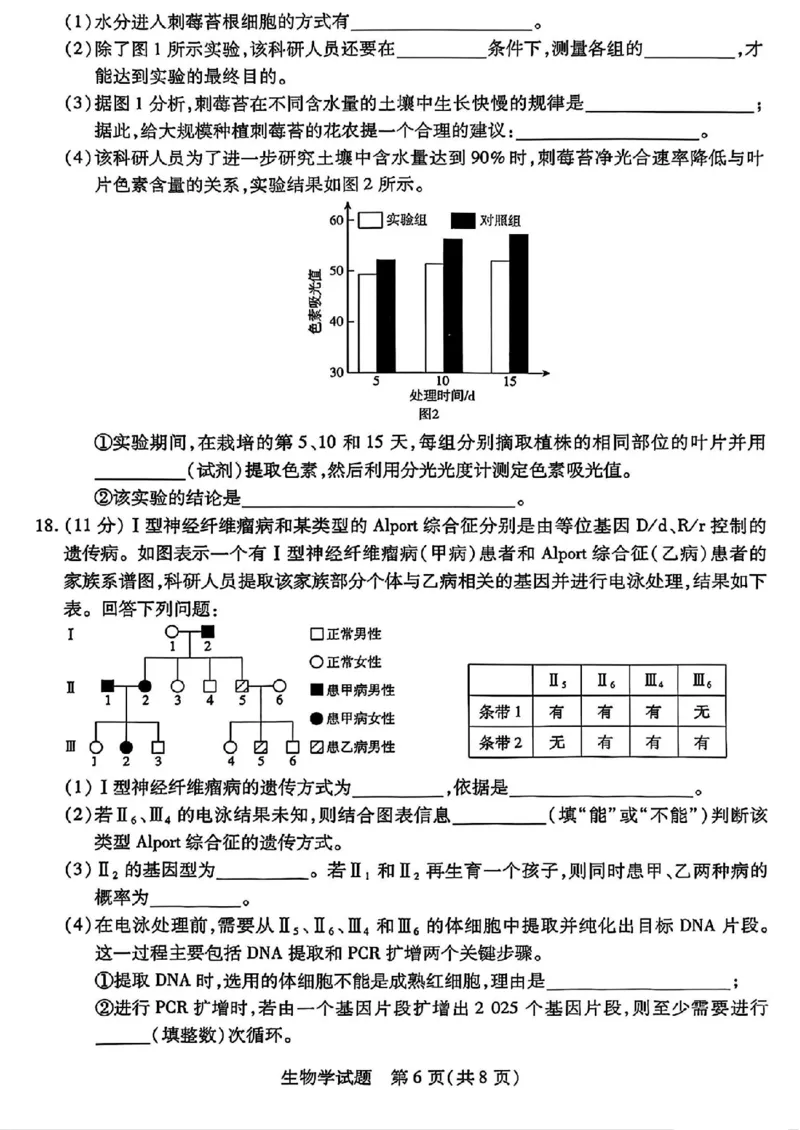 生物试卷_2025年2月_250217天一大联考2025届高三四省联考（陕晋青宁）_天一大联考2025届高三四省联考（陕晋青宁）生物