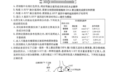 河南省创新发展联盟2025届高三下学期适应性考试生物试卷（图片版，含解析）_2025年5月_2505252025届河南省联盟高三下学期高考适应性考试（创新发展联盟三模）（全科）