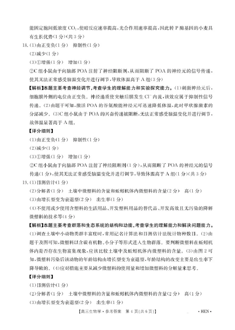 河南省创新发展联盟2025届高三下学期适应性考试生物试卷（图片版，含解析）_2025年5月_2505252025届河南省联盟高三下学期高考适应性考试（创新发展联盟三模）（全科）
