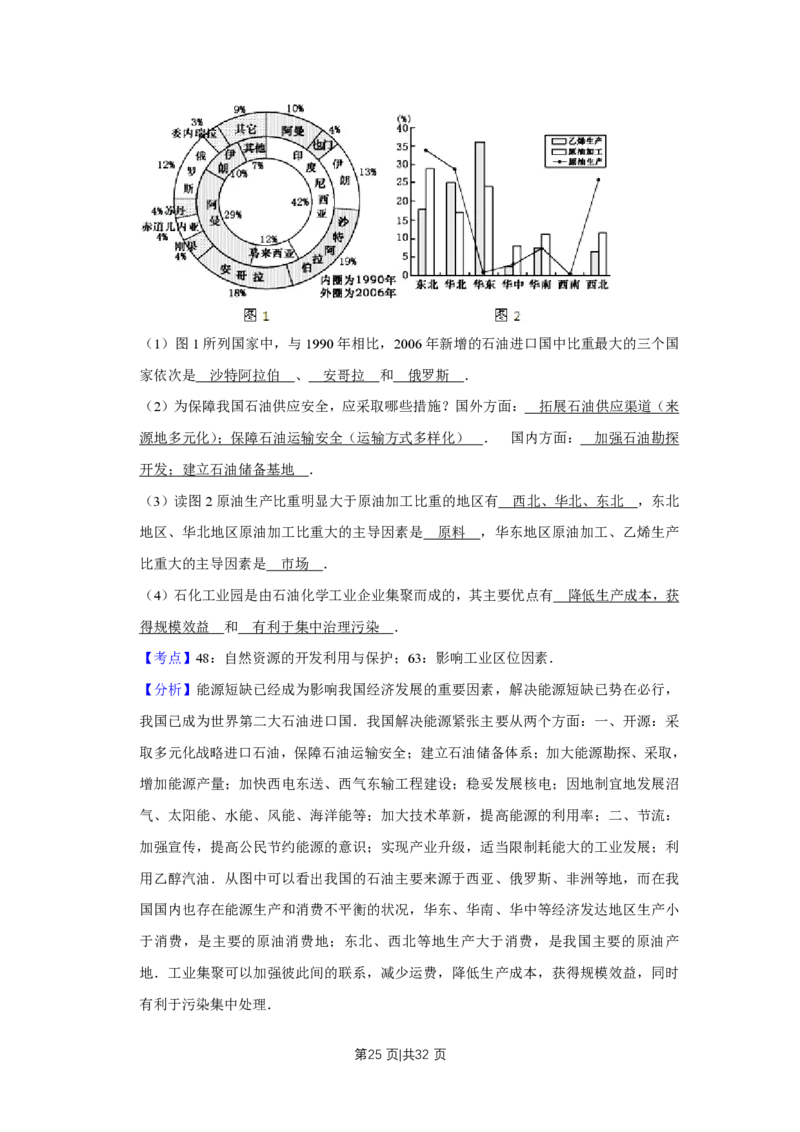 2010年高考地理试卷（江苏）（解析卷）_地理历年高考真题_新&middot;PDF版2008-2025&middot;高考地理真题_地理（按省份分类）2008-2025_2008-2025&middot;（江苏）地理高考真题