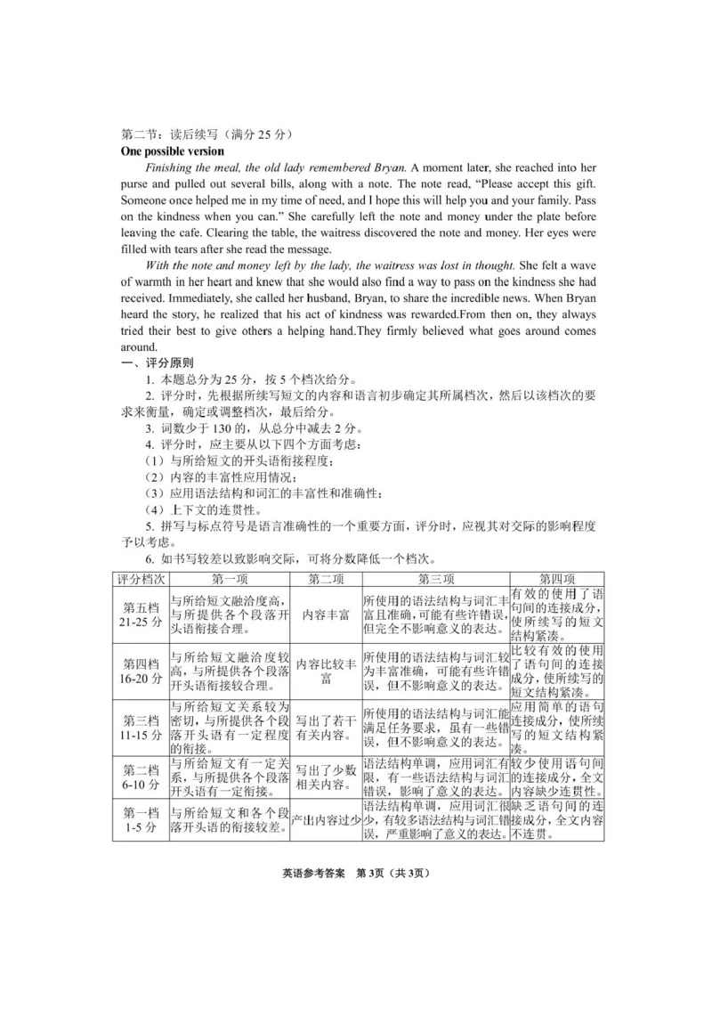 贵州省毕节市2025届高三年级高考第二次适应性考试英语+答案_2025年3月_250313贵州省毕节市2025届高三年级高考第二次适应性考试（毕节二诊）（全科）