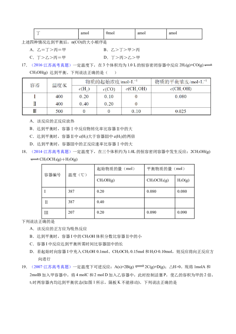 专题54化学平衡的建立与移动（B）（原卷卷）_近10年高考真题汇编（必刷）_十年（2014-2024）高考化学真题分项汇编（全国通用）_十年（2014-2023）高考化学真题分项汇编（全国通用）