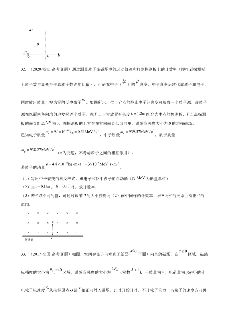 专题45带电粒子在有边界磁场运动（原卷卷）-十年（2014-2023）高考物理真题分项汇编（全国通用）_近10年高考真题汇编（必刷）_十年（2014-2024）高考物理真题分项汇编（全国通用）