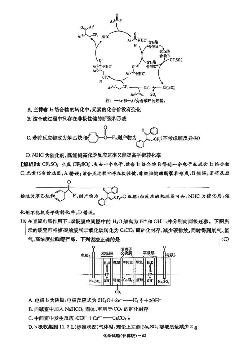 湖南省长沙市长郡中学2025届高三下学期月考（八）化学试卷答案_2025年4月_250416湖南省长沙市长郡中学2024-2025学年高三下学期月考（八）（全科）