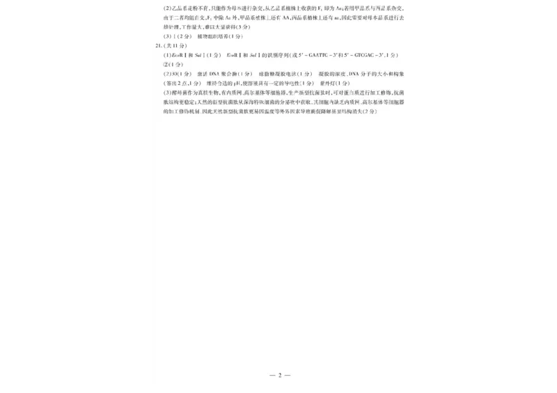 河南天一大联考2024-2025学年下高三年级阶段性测试（七）生物试题（含答案）_2025年4月_250426河南天一大联考2024-2025学年下高三年级阶段性测试（七）（全科）