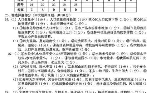 浙江Z20名校联盟2025届高三第三次联考-地理答案_2025年5月_250517浙江省Z20联盟（浙江省名校新高考研究联盟）2025届高三第三次联考（全科）